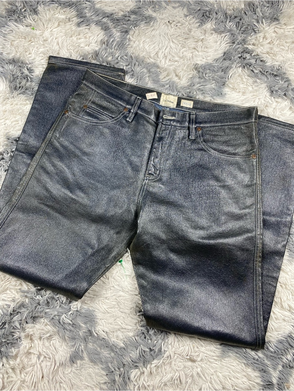Vintage Todd Oldham Jeans Metallic Black Gray  Men’s Size 34 Cotton